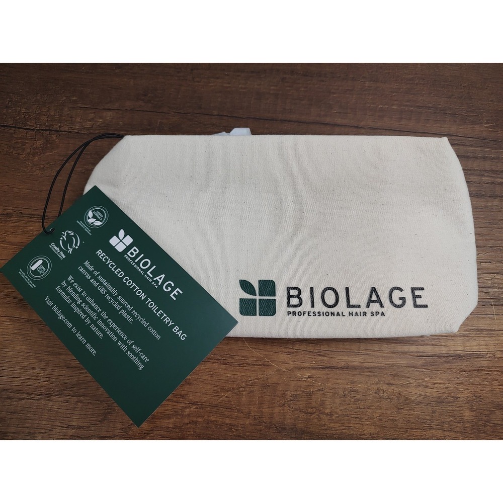 Biolage Recycled Cotton Toiletry Cosmetic Bag Ecru A17